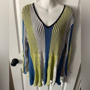 🆕 Skye’s The Limit Multicolored Vertical Ribbed Top Size 2X